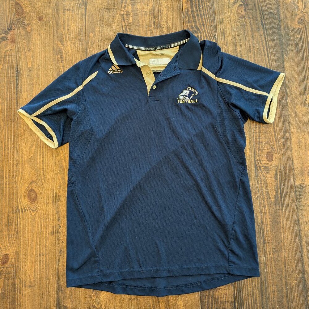 Akron Zips Adidas Climalite Polo, Blue, L